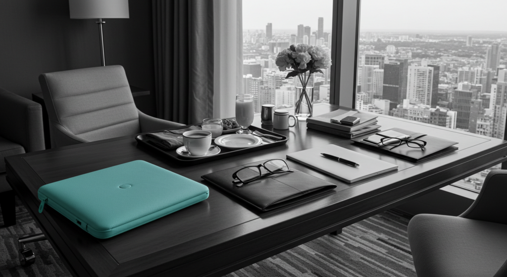 A desk is set up in front of a window. What is flow state